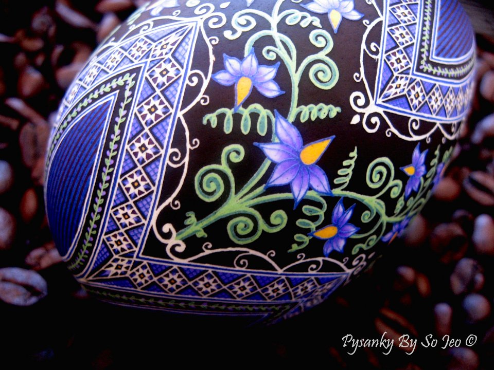 Nightshade - Solanum dulcamara Ukrainian Easter Egg Pysanky By So Jeo